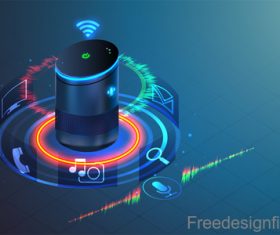 Smart home digital technologies design vector 01