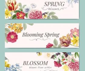 Spring banners with flower banners vector