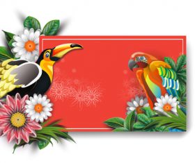 Spring card template with flower vector 03