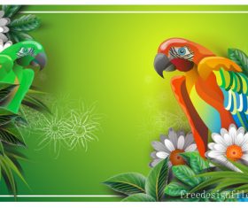 Spring card template with flower vector 04