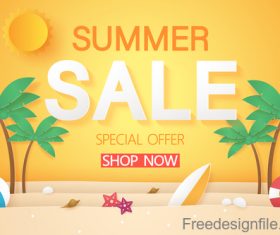 Sumer sale special offer orange background vector