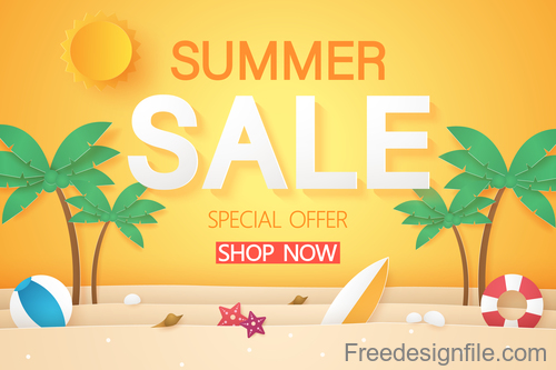 Sumer sale special offer orange background vector