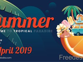Summer Banner Gift template vector