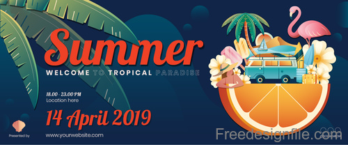 Summer Banner Gift template vector