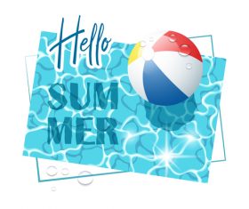 Summer Beach Ball-Pool design vector