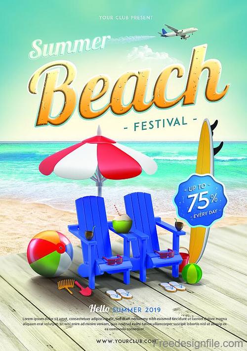 Summer Beach Festival Flyer PSD template