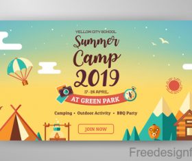 Summer Camp Banner template vector