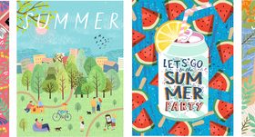 Summer background cartoon kids design vector