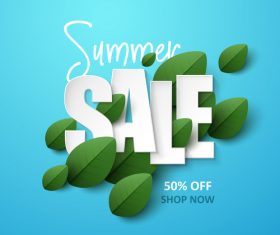Summer background with leaves design vectors 02