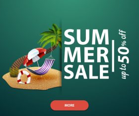 Summer discount sale website template vector 01