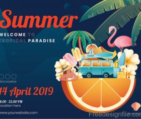 Summer graphic content template vector