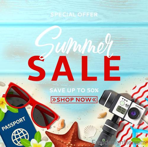Summer holiday sale template vector background 03