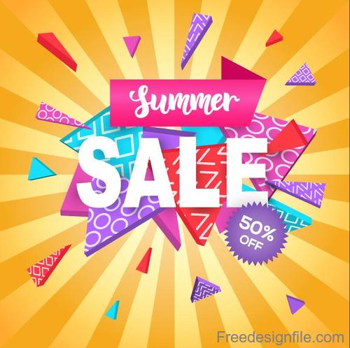 Summer holiday sale template vector background 05