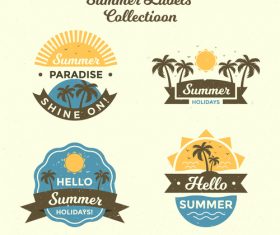 Summer labels vintage design vector