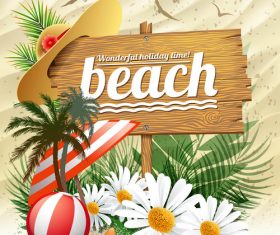 Summer nature beach design vector