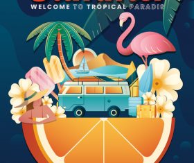 Summer poster template design vector