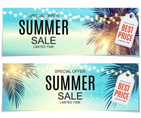 Summer sale banners with tags vector