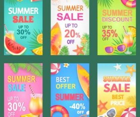 Summer sale discount flyer design vector