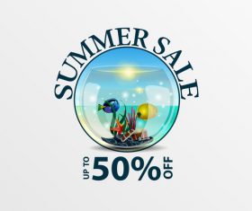 Summer sale discount labels design vector 02