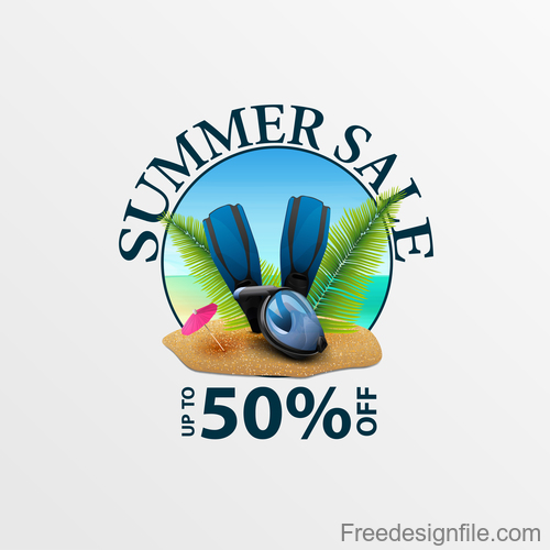 Summer sale discount labels design vector 07