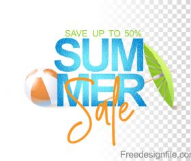 Summer sale logo with umbrella vector