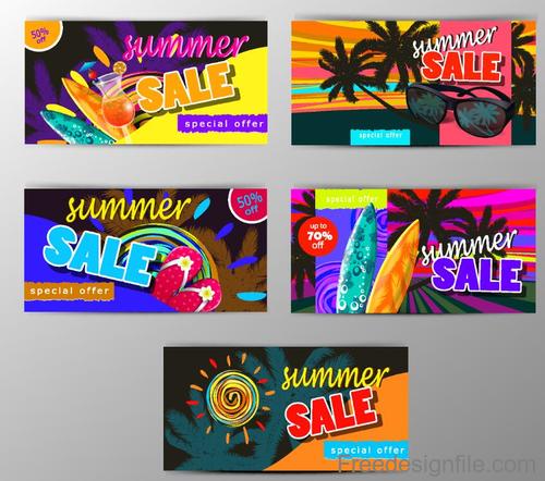 Summer sale special offer card vector