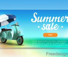 Summer sale website banners design vector 01
