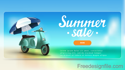 Summer sale website banners design vector 01