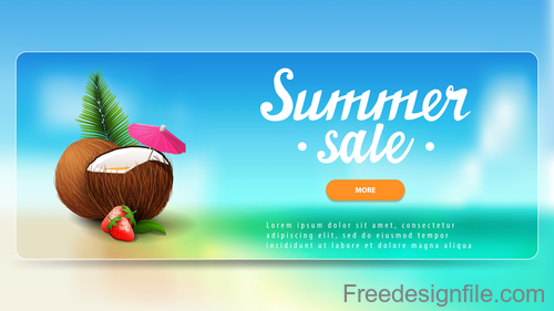 Summer sale website banners design vector 03