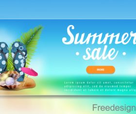 Summer sale website banners design vector 04