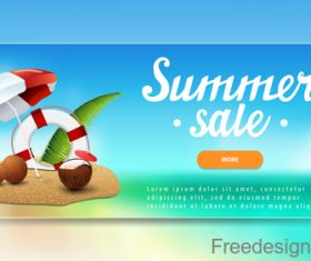 Summer sale website banners design vector 05