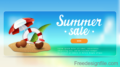 Summer sale website banners design vector 05