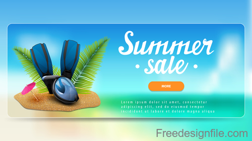 Summer sale website banners design vector 06