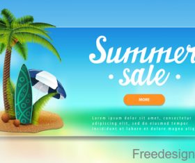 Summer sale website banners design vector 07
