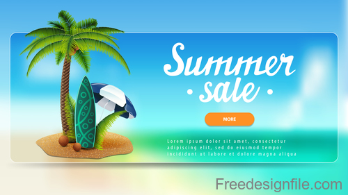 Summer sale website banners design vector 07