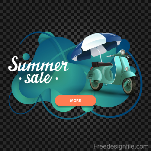 Summer sale website banners vector 01