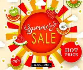 Summer sale with discount poster template vector 01