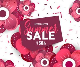 Summer sale with discount poster template vector 02