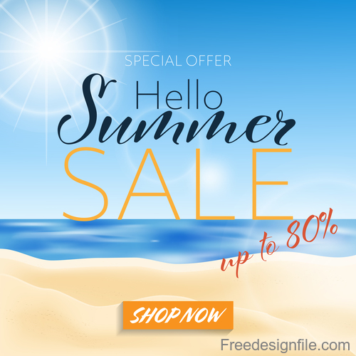 Summer sale with special offer design vecotr