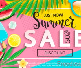 Summer sales and discounts vector design