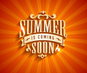 Summer soon in coming logo design vector