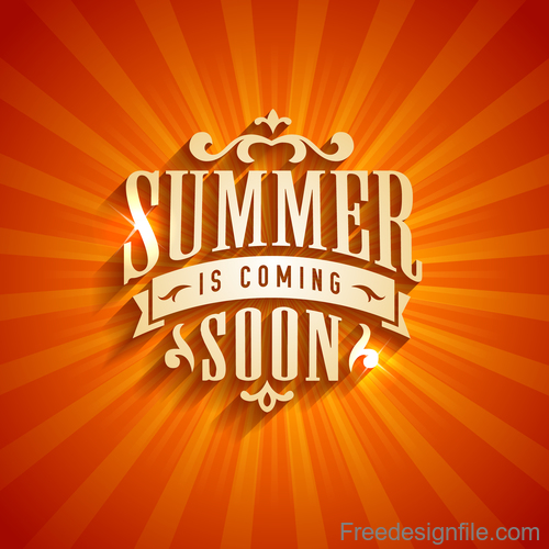Summer soon in coming logo design vector