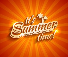 Summer time logo design vector