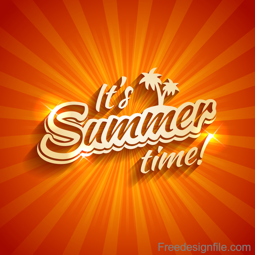 Summer time logo design vector
