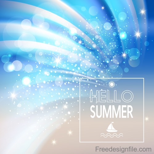 Sunlight with sea summer background vectors 01