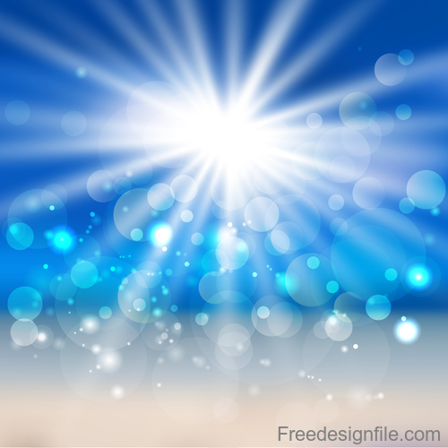 Sunlight with sea summer background vectors 04