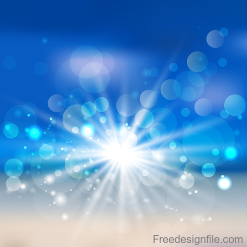 Sunlight with sea summer background vectors 05