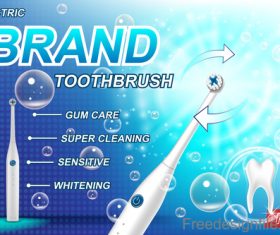 Toothbrush poster template design vector
