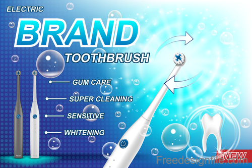 Toothbrush poster template design vector