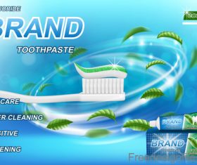 Toothpaste poster template design vector 01
